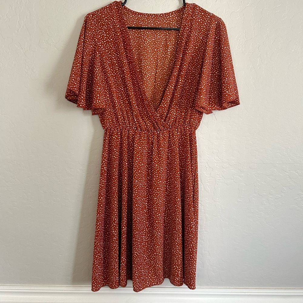 Orange polka dot dress